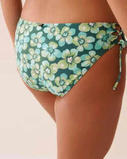 la Vie en Rose A Splashing Escape|Eco-conscious Swimwear>Recycled Fibers Cross-Tie Bikini Bottom Aqua Flora