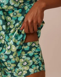 la Vie en Rose A Splashing Escape|Tankinis></noscript>Recycled Fibers Bandeau Tankini Top Aqua Flora
