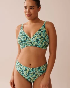 la Vie en Rose A Splashing Escape|Supportive Swimwear>Recycled Fibers D Cup Bralette Bikini Top Aqua Flora