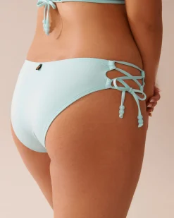 la Vie en Rose A Splashing Escape|Eco-conscious Swimwear></noscript>Recycled Fibers Cross-Tie Brazilian Bikini Bottom Baby Blue