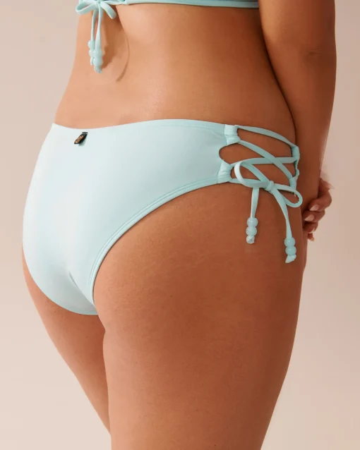 la Vie en Rose A Splashing Escape|Eco-conscious Swimwear>Recycled Fibers Cross-Tie Brazilian Bikini Bottom Baby Blue