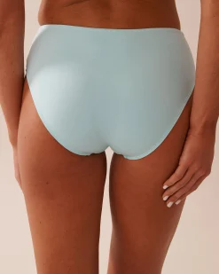 la Vie en Rose A Splashing Escape|Eco-conscious Swimwear>Recycled Fibers Draped Mid Waist Bikini Bottom Baby Blue
