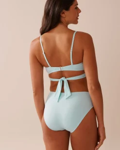la Vie en Rose A Splashing Escape|Eco-conscious Swimwear>Recycled Fibers Crossed Push-up Bikini Top Baby Blue