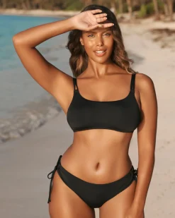 la Vie en Rose Always So Chic|Black Swimwear>Double Strap Bralette Bikini Top Black