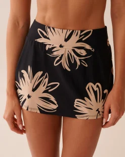 la Vie en Rose On Neutral Ground|Bottoms>High Waist Skirt Bikini Bottom Black Hibiscus