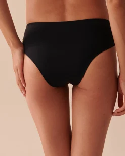 la Vie en Rose Always So Chic|Black Swimwear>Mid-rise Cheeky Bikini Bottom Black