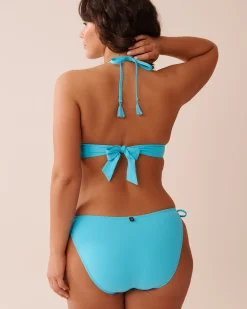 la Vie en Rose A Splashing Escape|Tops></noscript>Recycled Fibers Criss-Cross Triangle Bikini Top Blue Atoll