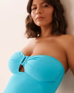 la Vie en Rose A Splashing Escape|One-pieces></noscript>Ring Front Bandeau One-piece Swimsuit Blue Atoll