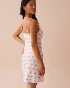 la Vie en Rose The Peachy Dream Collection|Nightshirts>Chicken Print Super Soft Nightie White/Chickens