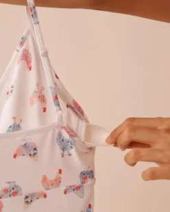 la Vie en Rose The Peachy Dream Collection|Nightshirts></noscript>Chicken Print Super Soft Nightie White/Chickens