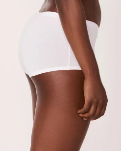 la Vie en Rose Cotton Panties|Boyshort>Cotton Boyleg Panty White