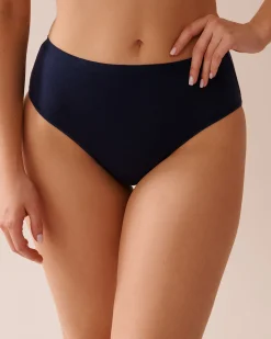 la Vie en Rose Cotton Panties|High Waist>Cotton High Waist Bikini Panty Navy Blue