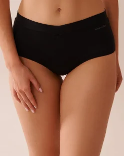 la Vie en Rose Cotton Panties|High Waist>Cotton High Waist Bikini Panty Black