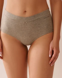 la Vie en Rose Cotton Panties|High Waist>Cotton High Waist Bikini Panty Light Brown