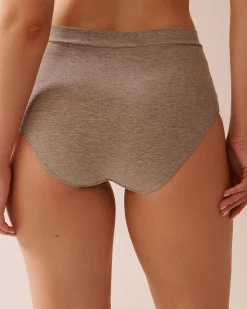 la Vie en Rose Cotton Panties|High Waist>Cotton High Waist Bikini Panty Light Brown