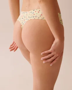 la Vie en Rose Cotton Panties|Thong>Cotton Thong Panty Spring Bouquet