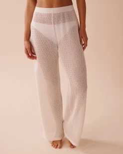 la Vie en Rose Texture Play|On Neutral Ground>Crochet Pants Coconut Milk