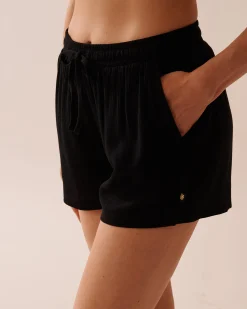 la Vie en Rose Always So Chic|Black Swimwear></noscript>Gauze Shorts Black