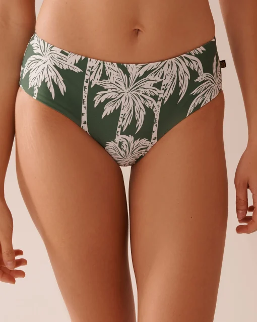la Vie en Rose Bottoms>Hipster Bikini Bottom Khaki Palm