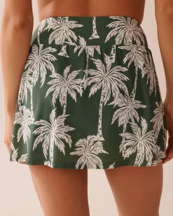 la Vie en Rose Bottoms>Skirt Bikini Bottom Khaki Palm