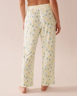 la Vie en Rose The Peachy Dream Collection|Bottoms></noscript>Lemon Print Super Soft Pajama Pants White/Lemons