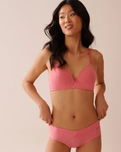 la Vie en Rose T-shirt Bras|Demi Cup>Lightly Lined Wireless Cotton Bra Watermelon Pink