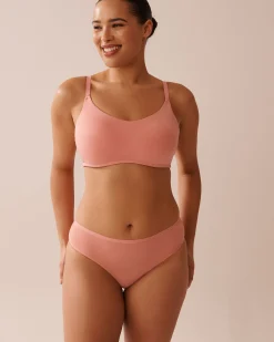 la Vie en Rose Bikini></noscript>Microfiber Sleek Back Bikini Panty Salmon Pink