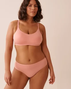 la Vie en Rose Bikini></noscript>Microfiber Sleek Back Bikini Panty Salmon Pink