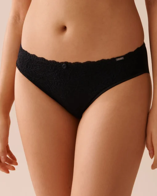 la Vie en Rose Bikini>Microfiber Sleek Back Bikini Panty Black