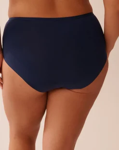 la Vie en Rose High Waist|Bikini></noscript>Microfiber Sleek Back High Waist Bikini Panty Navy Blue