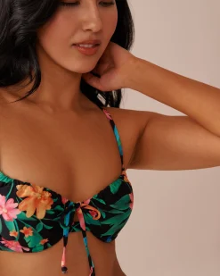 la Vie en Rose Tops></noscript>Plunge Bikini Top Midnight Tropics