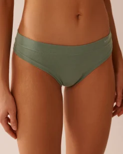 la Vie en Rose Thong>Modal Thong Panty Forest Green