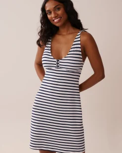la Vie en Rose The Peachy Dream Collection|Nightshirts>Nautical Stripe Super Soft Nightie Nautical Stripes