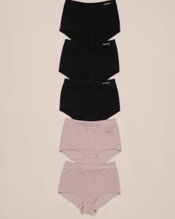 la Vie en Rose Panty Packs|High Waist>5-Pack Modal High Waist Hiphugger Panty Black/Shadow Grey