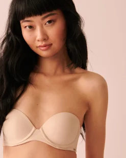 la Vie en Rose Summer Bras|Push-up></noscript>Push-up Strapless Demi Bra Champagne