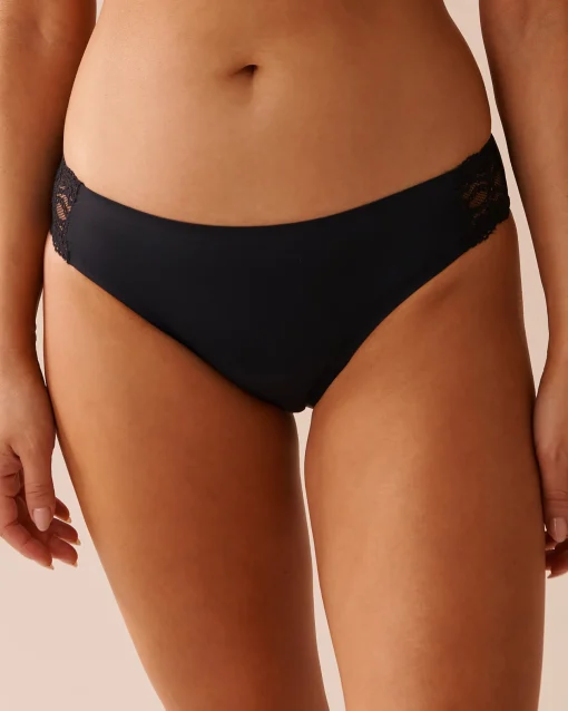 la Vie en Rose Period Panties|Bikini>Regular Absorbency Lace Detail Bikini Period Panty Black