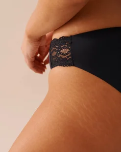la Vie en Rose Period Panties|Bikini></noscript>Regular Absorbency Lace Detail Bikini Period Panty Black