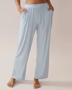 la Vie en Rose Modal Pajamas|Bottoms>Ribbed Modal Pants Cool Blue