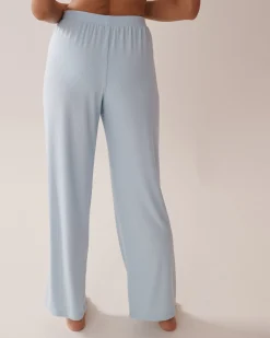 la Vie en Rose Modal Pajamas|Bottoms>Ribbed Modal Pants Cool Blue