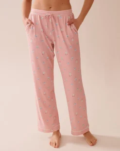 la Vie en Rose The Peachy Dream Collection|Bottoms>Seagull Print Super Soft Pajama Pants Pink/Seagull