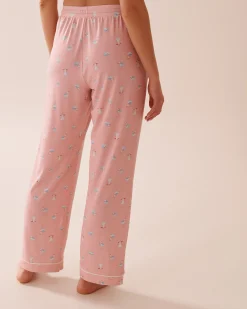 la Vie en Rose The Peachy Dream Collection|Bottoms>Seagull Print Super Soft Pajama Pants Pink/Seagull