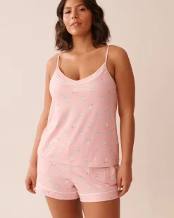 la Vie en Rose The Peachy Dream Collection|Tops></noscript>Seagull Print Super Soft Cami with Shelf Bra Pink/Seagull