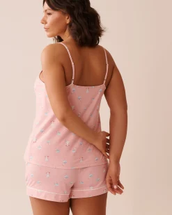 la Vie en Rose The Peachy Dream Collection|Tops></noscript>Seagull Print Super Soft Cami with Shelf Bra Pink/Seagull