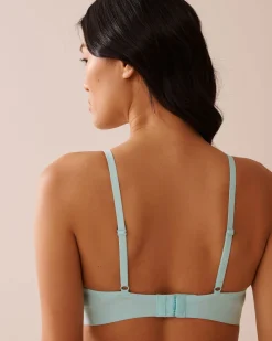 la Vie en Rose Summer Bras|Wireless>Sheer Mesh Bralette Turquoise