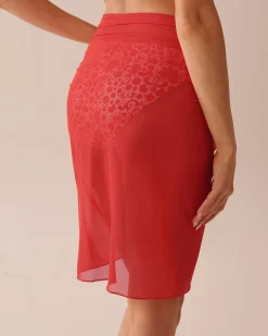 la Vie en Rose Summer Romance|Beachwear>Short Mesh Pareo Hibiscus