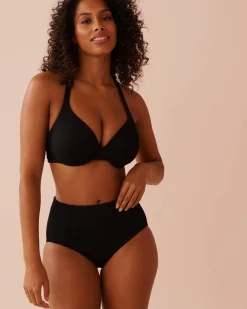la Vie en Rose Always So Chic|Texture Play></noscript>SOLID Ribbed High Waist Bikini Bottom Black