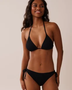 la Vie en Rose Always So Chic|Texture Play></noscript>SOLID Ribbed Side Tie Brazilian Bikini Bottom Black