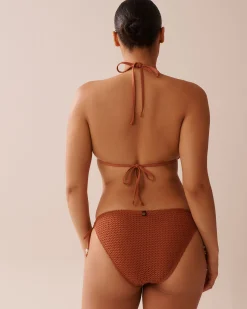 la Vie en Rose Texture Play|On Neutral Ground></noscript>Crochet Triangle Bikini Top Terracotta
