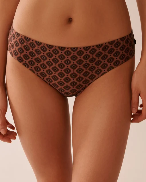 la Vie en Rose On Neutral Ground|Bottoms>Cheeky Bikini Bottom Terracotta Geometric