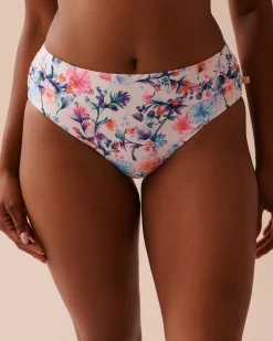 la Vie en Rose Bottoms>WATERCOLOR Mid-rise Bikini Bottom Watercolour Flowers